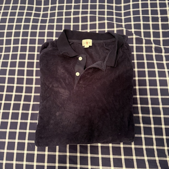 J.Crew Navy Terry Cloth Polo Shirt – Men’s Medium – Retro Resort Style - Picture 3 of 7